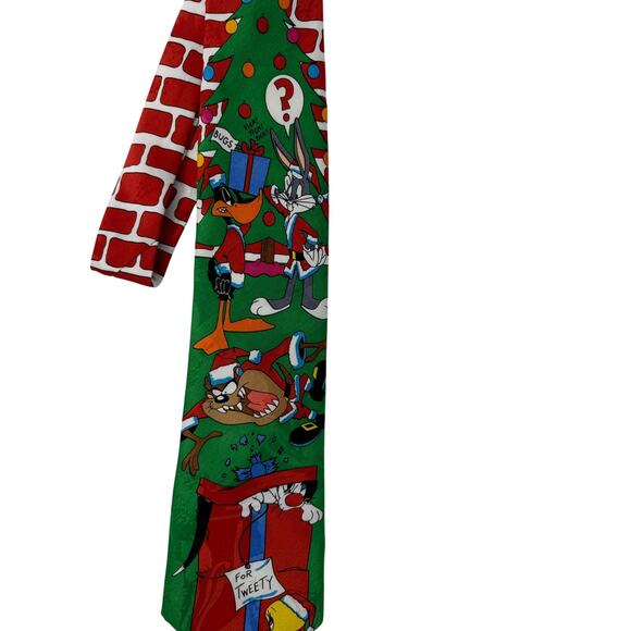 Vintage 1994 Looney Tunes Christmas Tie Tweety Tasmanian Devil Holiday - Picture 1 of 6
